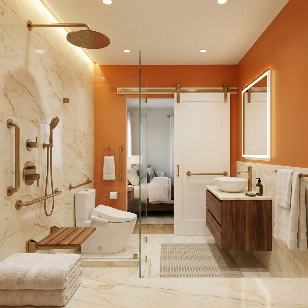 Ergonomic Senior Living Bathroom - Functional Safety